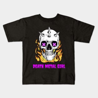 Death Metal - Metal Girl Kids T-Shirt